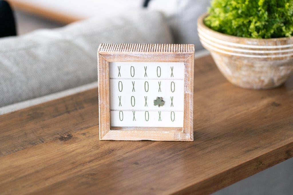 5x5 Reversible Wood Framed Sign - XOXO Valentine/St Patrick