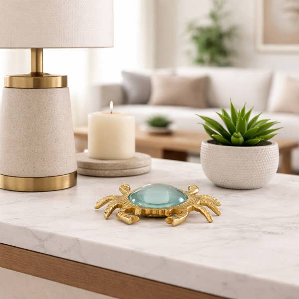 Gold 7 in. Crab Magnifying Glass