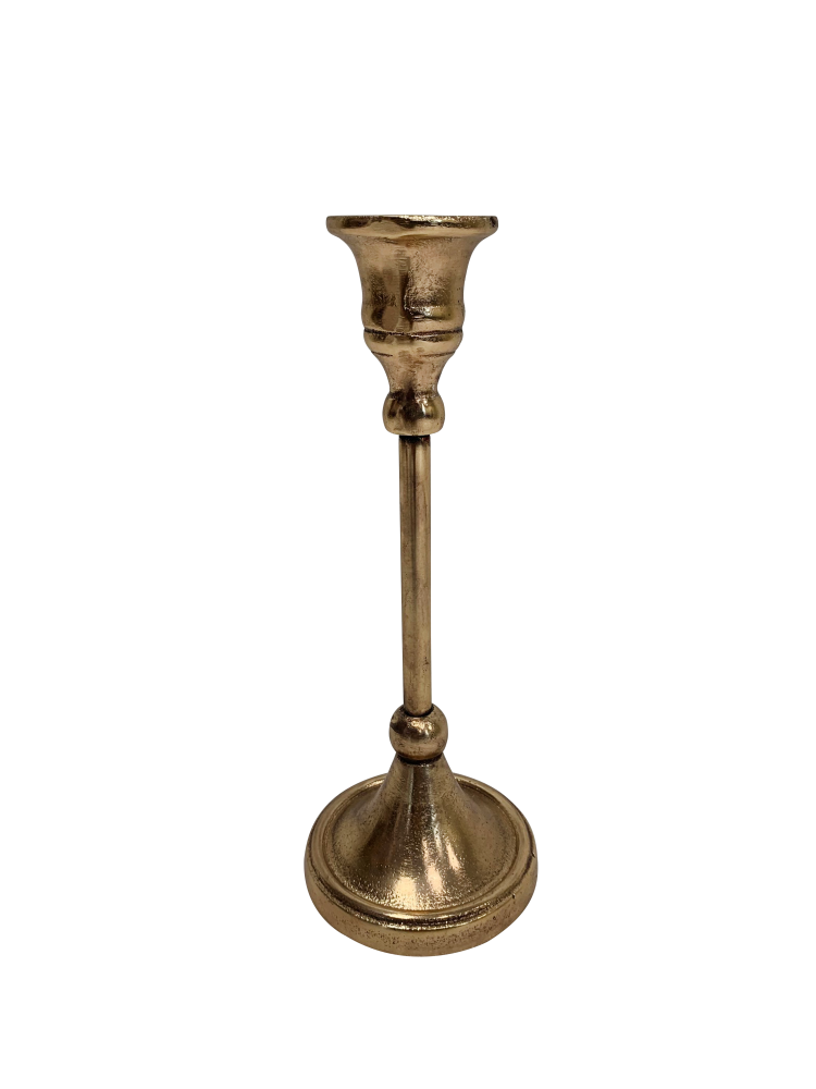 Sm. Alum. Candlestick Antique Brass Finish