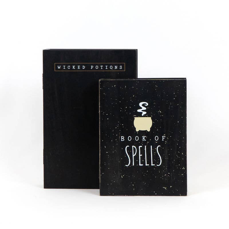 50442 - 8x12 box w/hinge s/2 (BOOK SPELLS) HALLOWEEN Decor