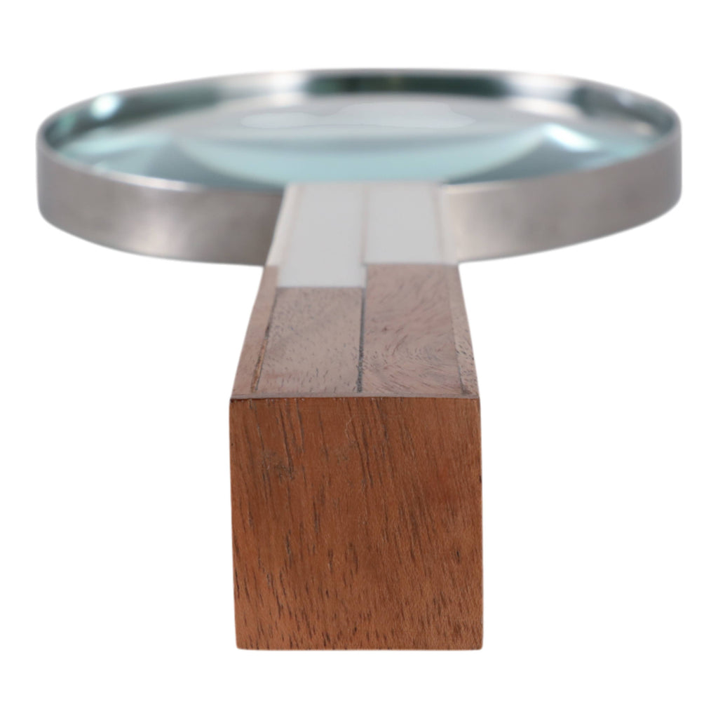 Decorative Object - White Resin 2-Toned Magnifying, 10 in.