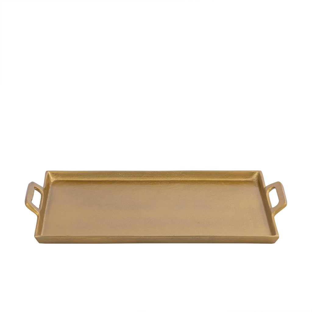 Aluminum Tray w/Handles Antique Brass