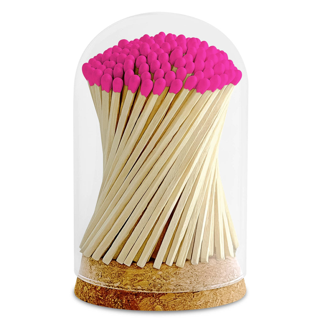 4" Matches in Premium Glass Cloche - Color of Your Choice