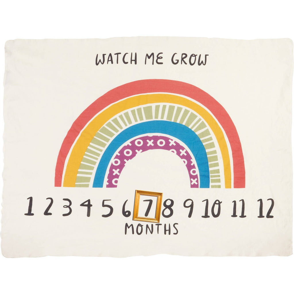Watch Me Grow Rainbow Milestone Blanket