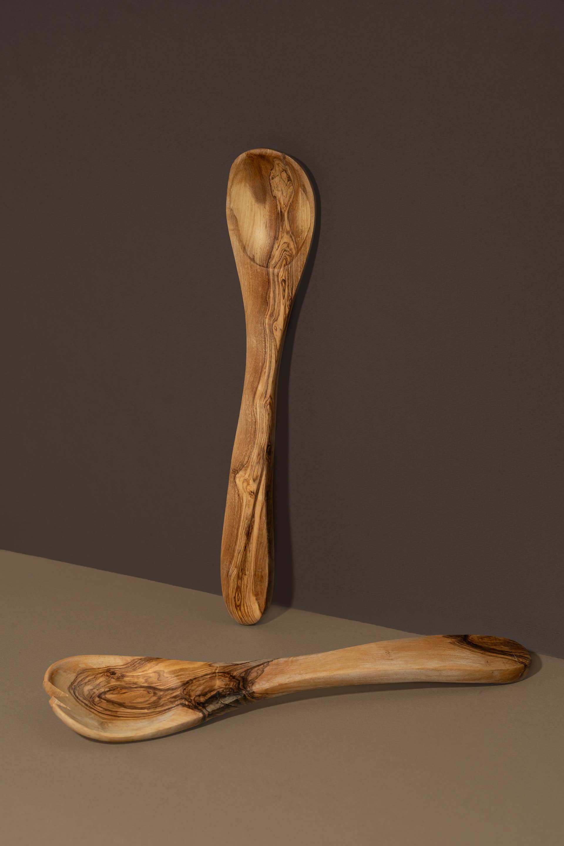 Natural Olive Wood Utensils Serving Set