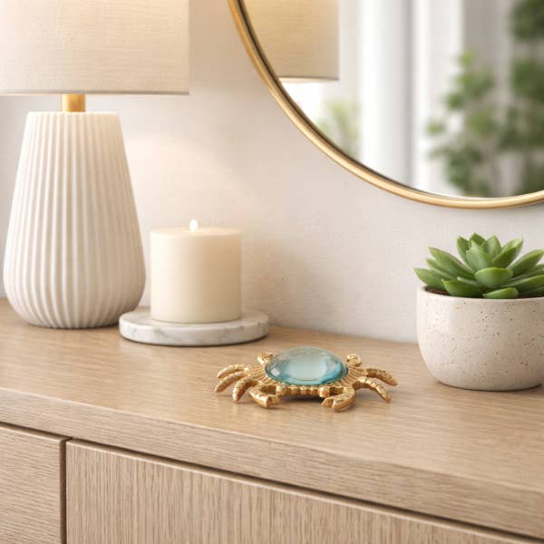Gold 7 in. Crab Magnifying Glass