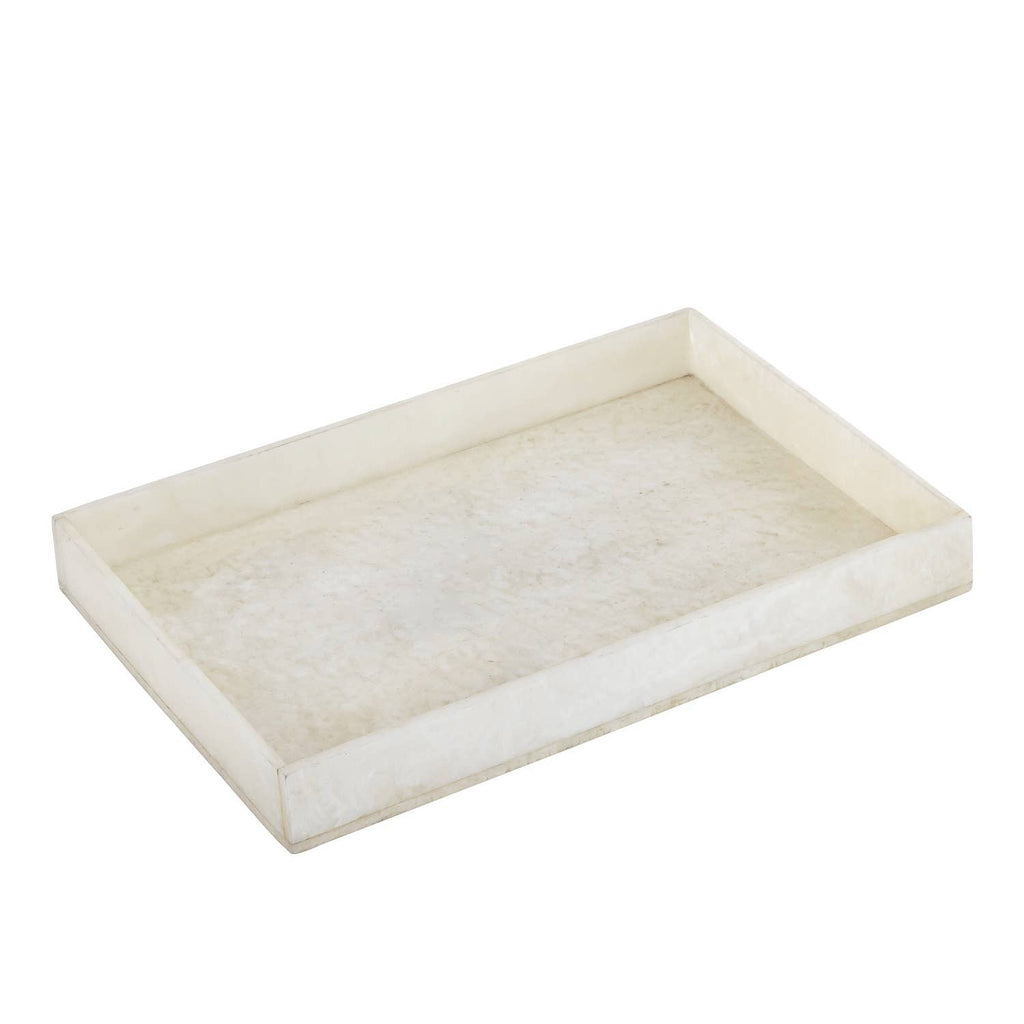 White Resin Rectangular Tray L 18.1" X W 11.81" X H 1.97"
