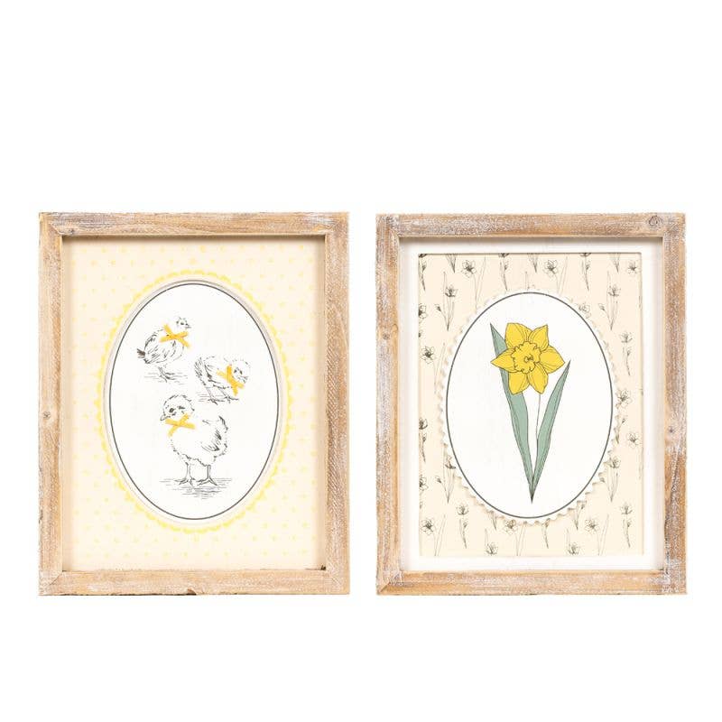 35010 - 10x12 wood sign DAFFODIL CHICK Easter Spring decor