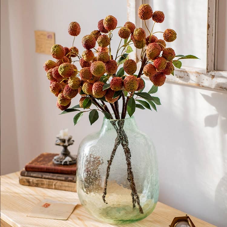 Artificial Fruit Lychee Stem 27" Tall