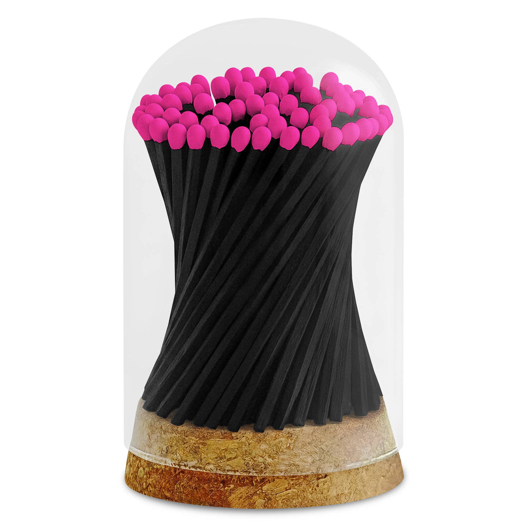 4" Matches in Premium Glass Cloche - Color of Your Choice