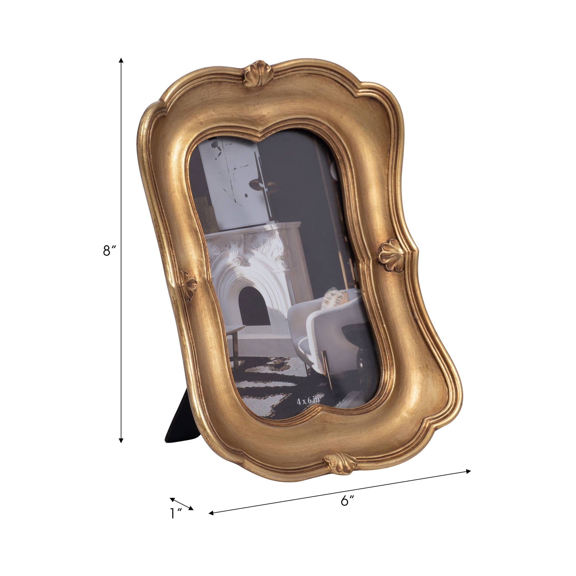 Photo Frame - Gold Resin Decorative Vintage, 4x6 in.