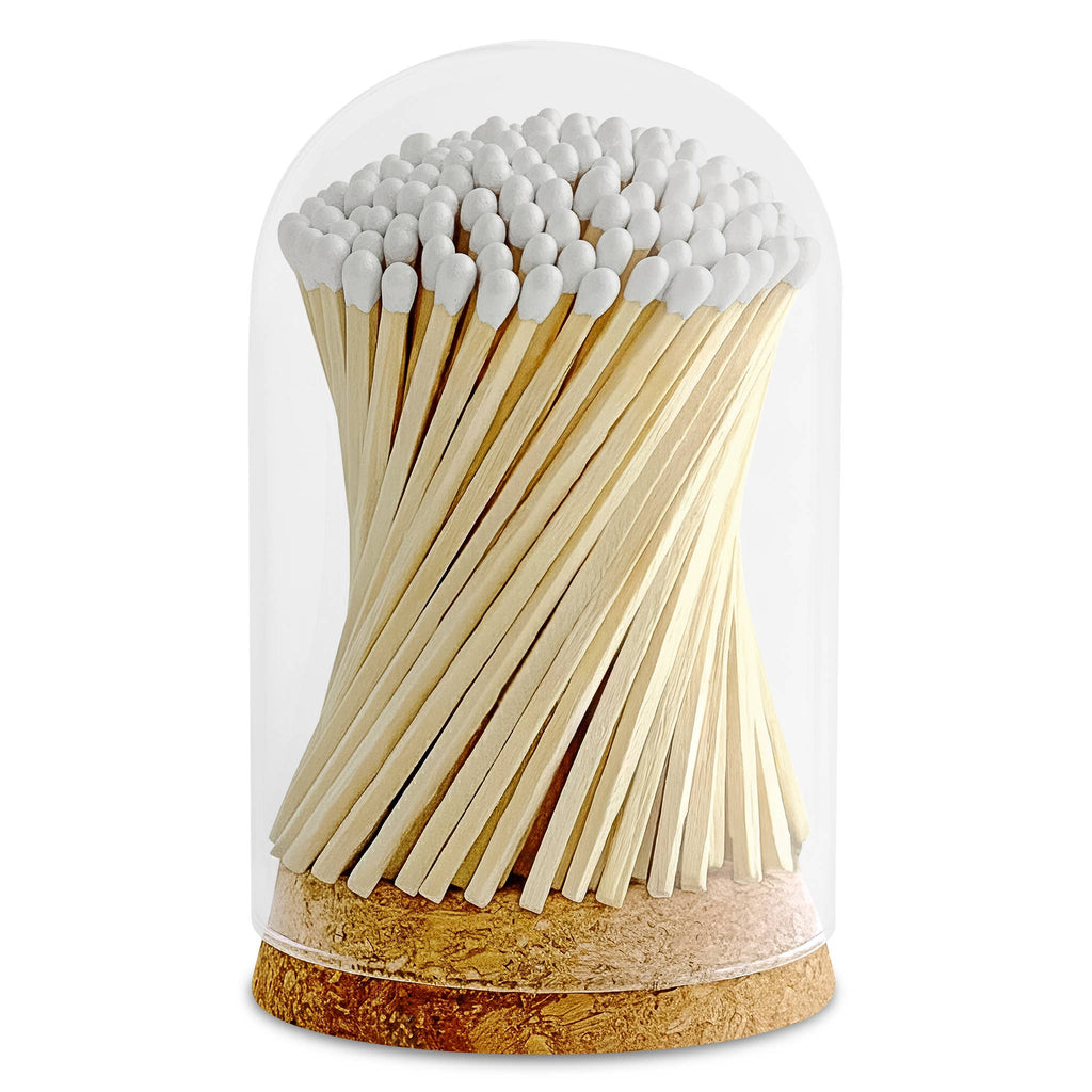 4" Matches in Premium Glass Cloche - Color of Your Choice