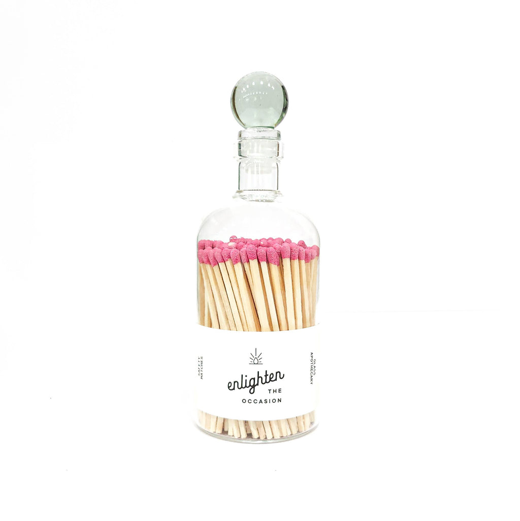 Colorful Long Tip Matchsticks and Glass Topper in Jar