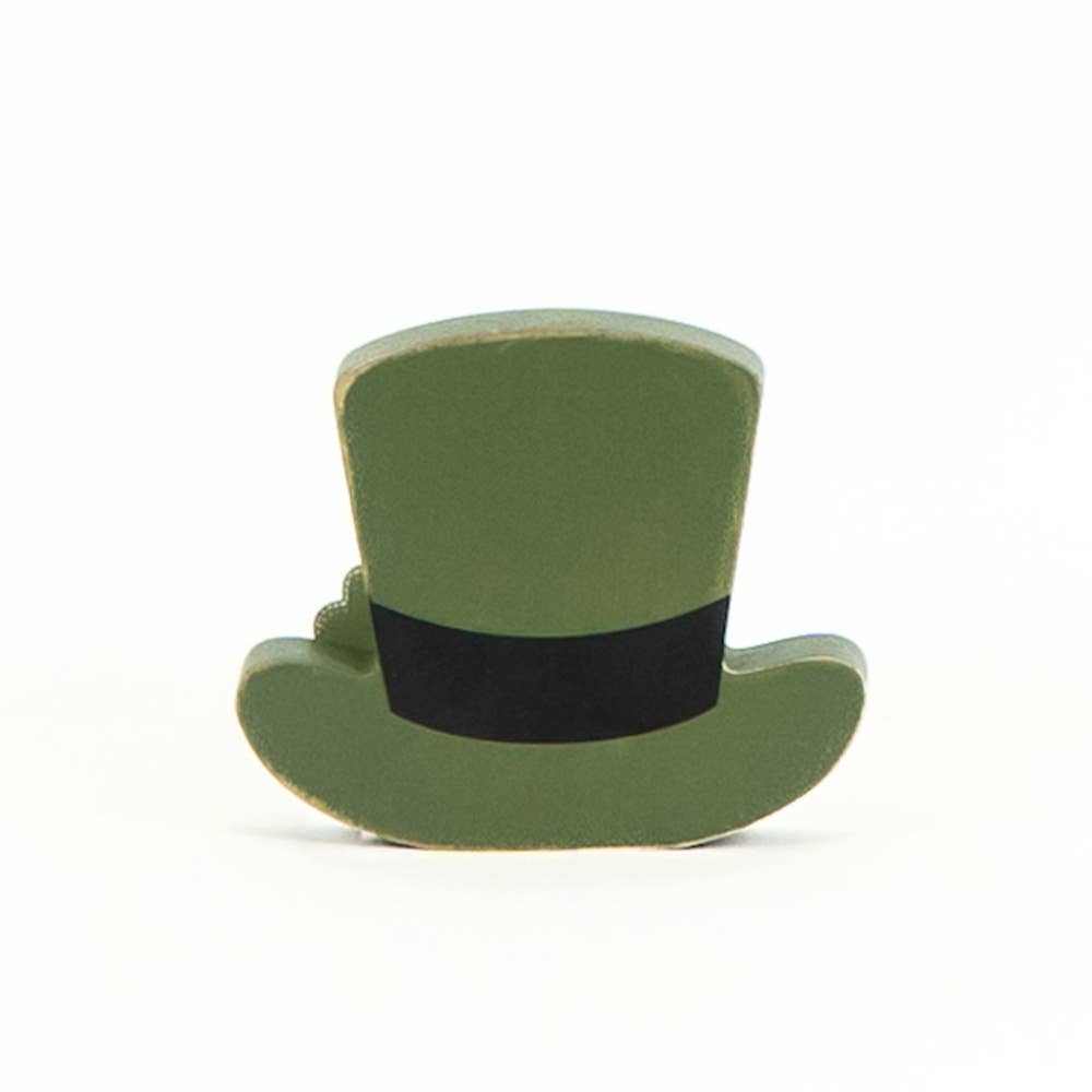 20112 - 4.75x4x1.25 chunky wood (HAT) St Patrick's Day decor