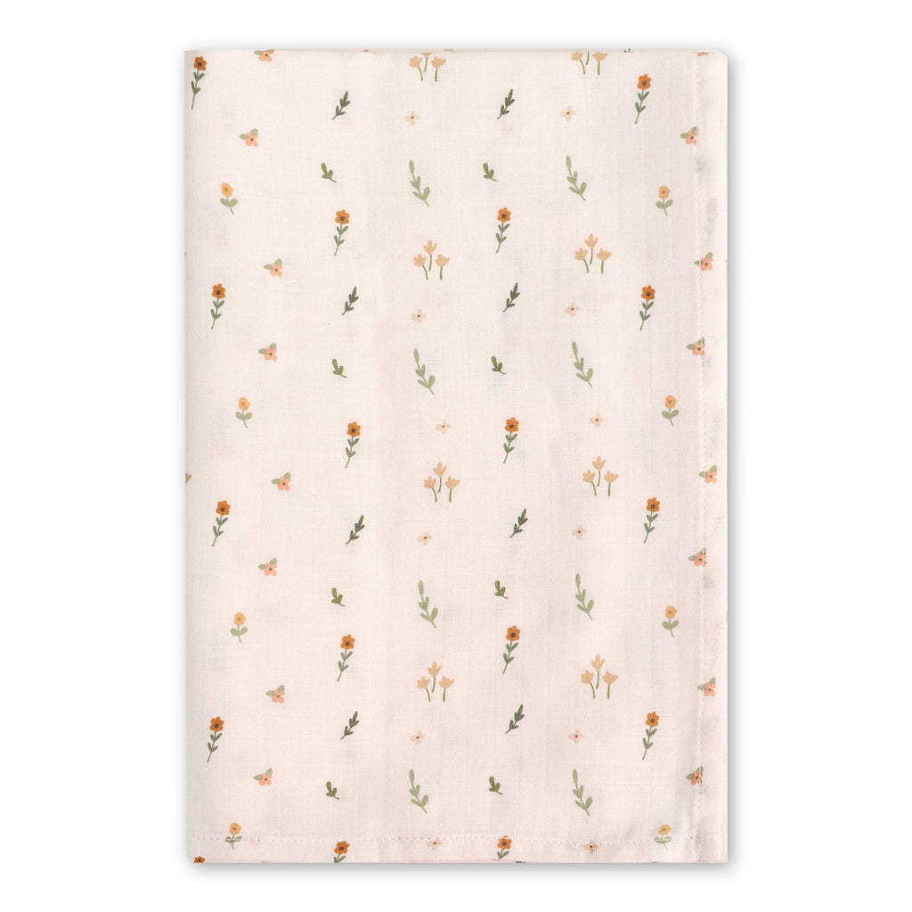 Boho Floral Baby Swaddle Blanket (Organic Muslin)