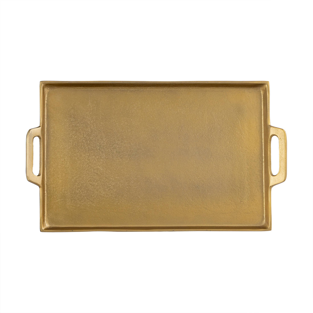 Aluminum Tray w/Handles Antique Brass
