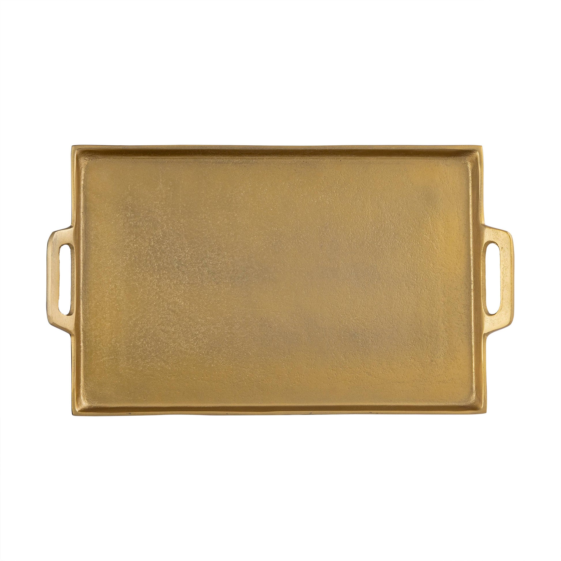 Aluminum Tray w/Handles Antique Brass