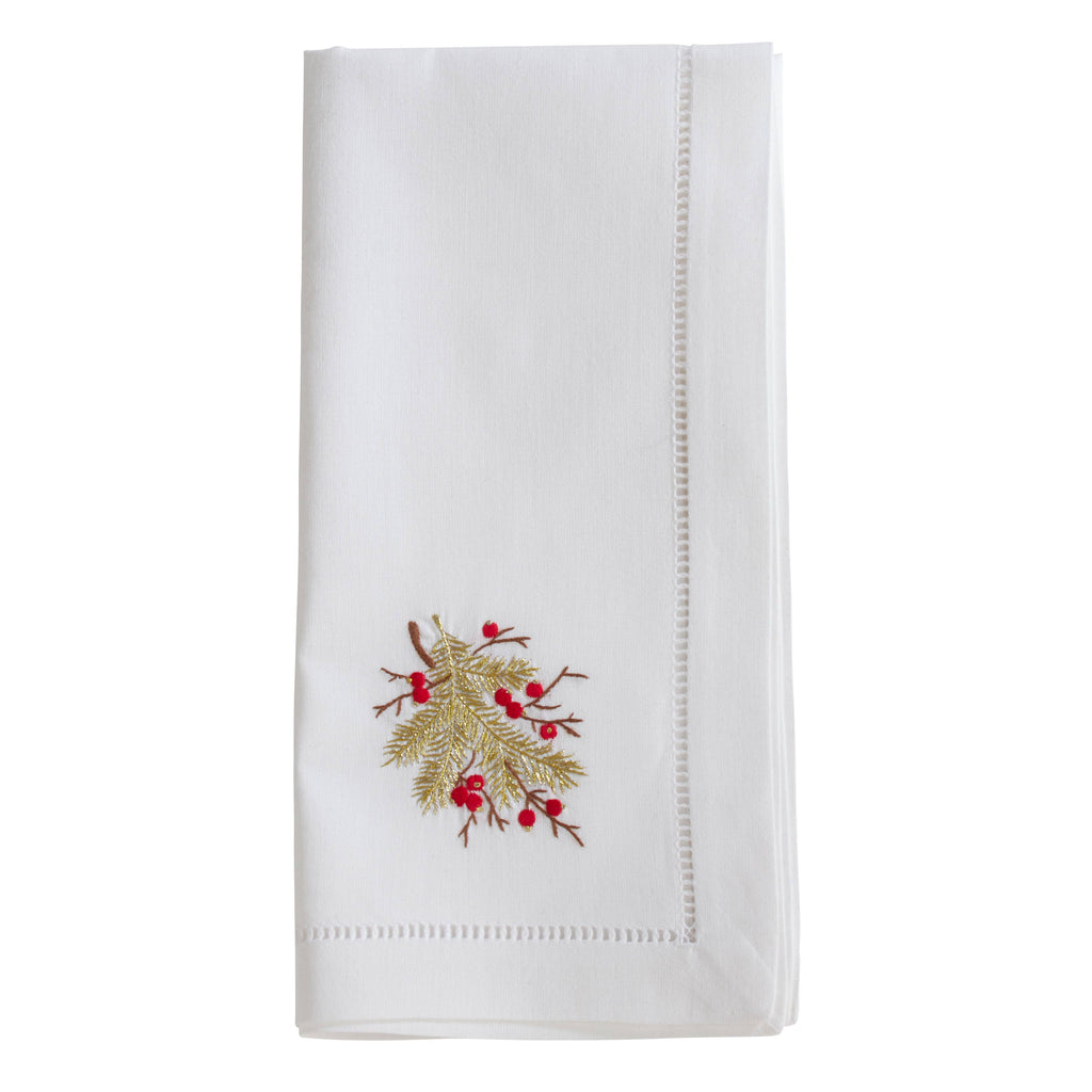 Embr'd Berry Branch Napkin
