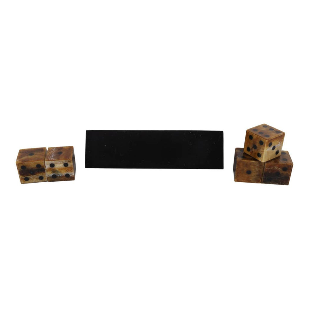 Board Game - Brown Wood Resin Tortoise Dice Set, 11 in.