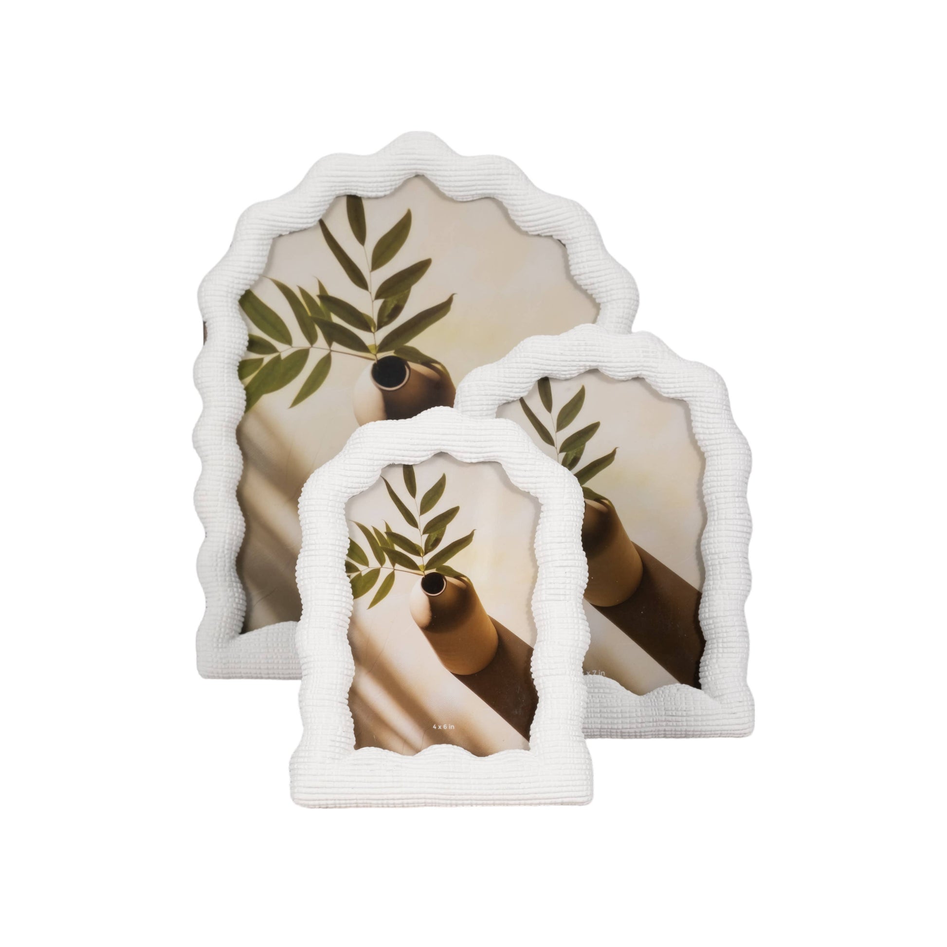 Resin Sculptural Texture Photo Dome Frame - White, 4x6 in.