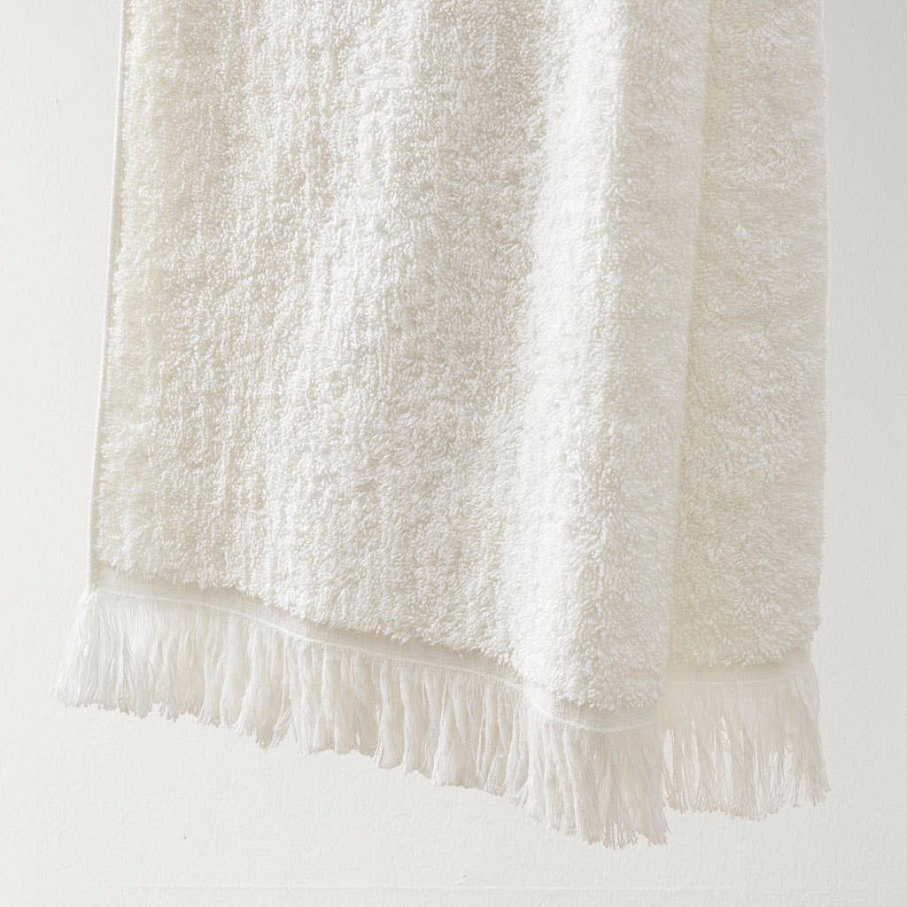 Terry Cotton 630gsm Fringed 6-Piece Towel Set, Ivory