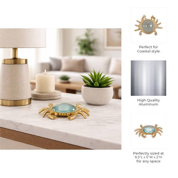 Gold 7 in. Crab Magnifying Glass