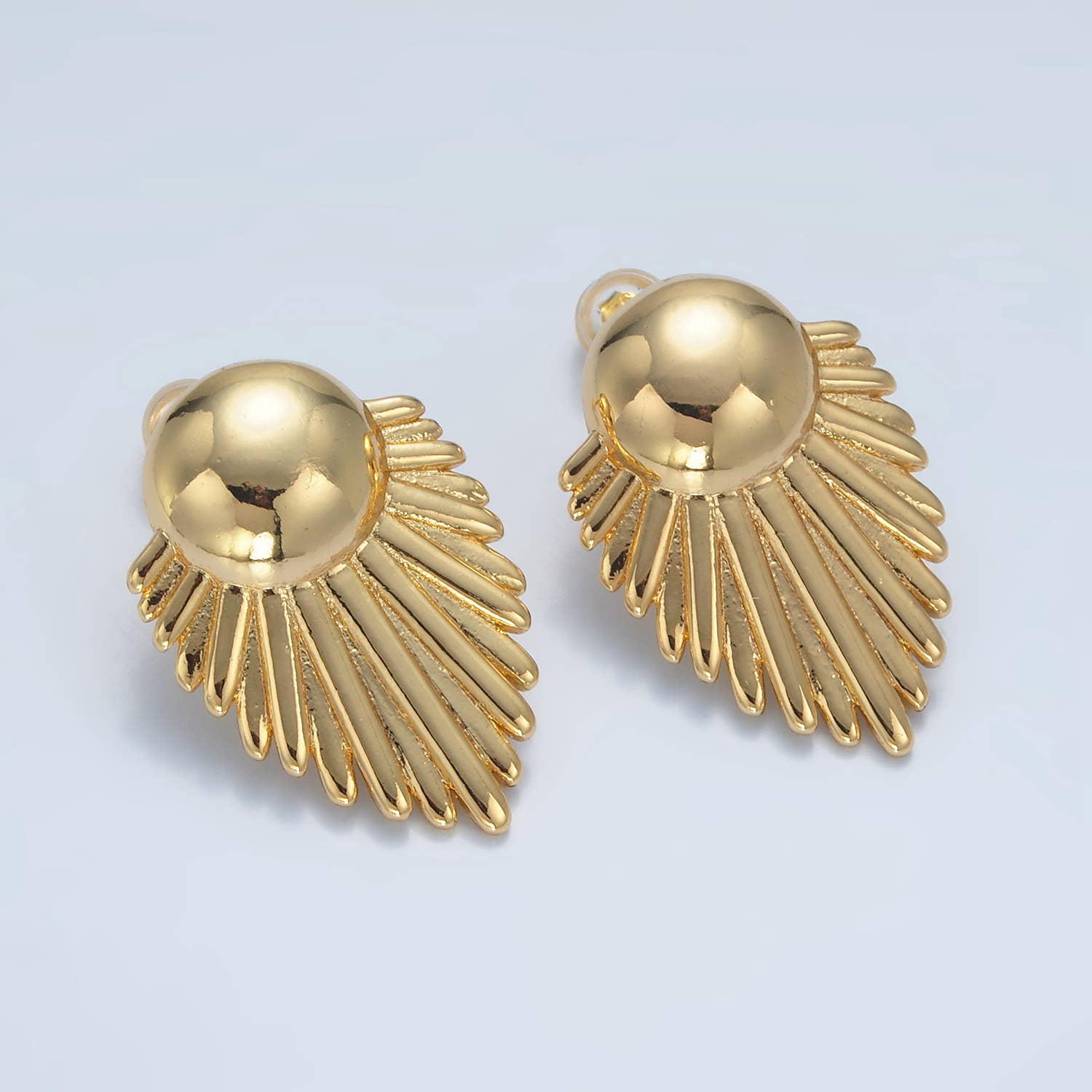 24K Gold Filled Sunburst Feather Door Knob Studs  | AD727