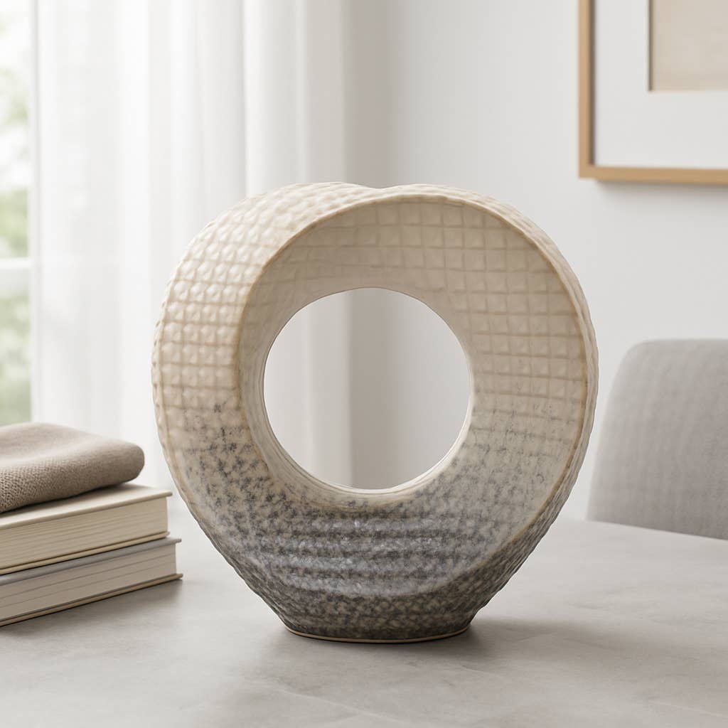 Ceramic Abstract Circular Cutout Sculpture
