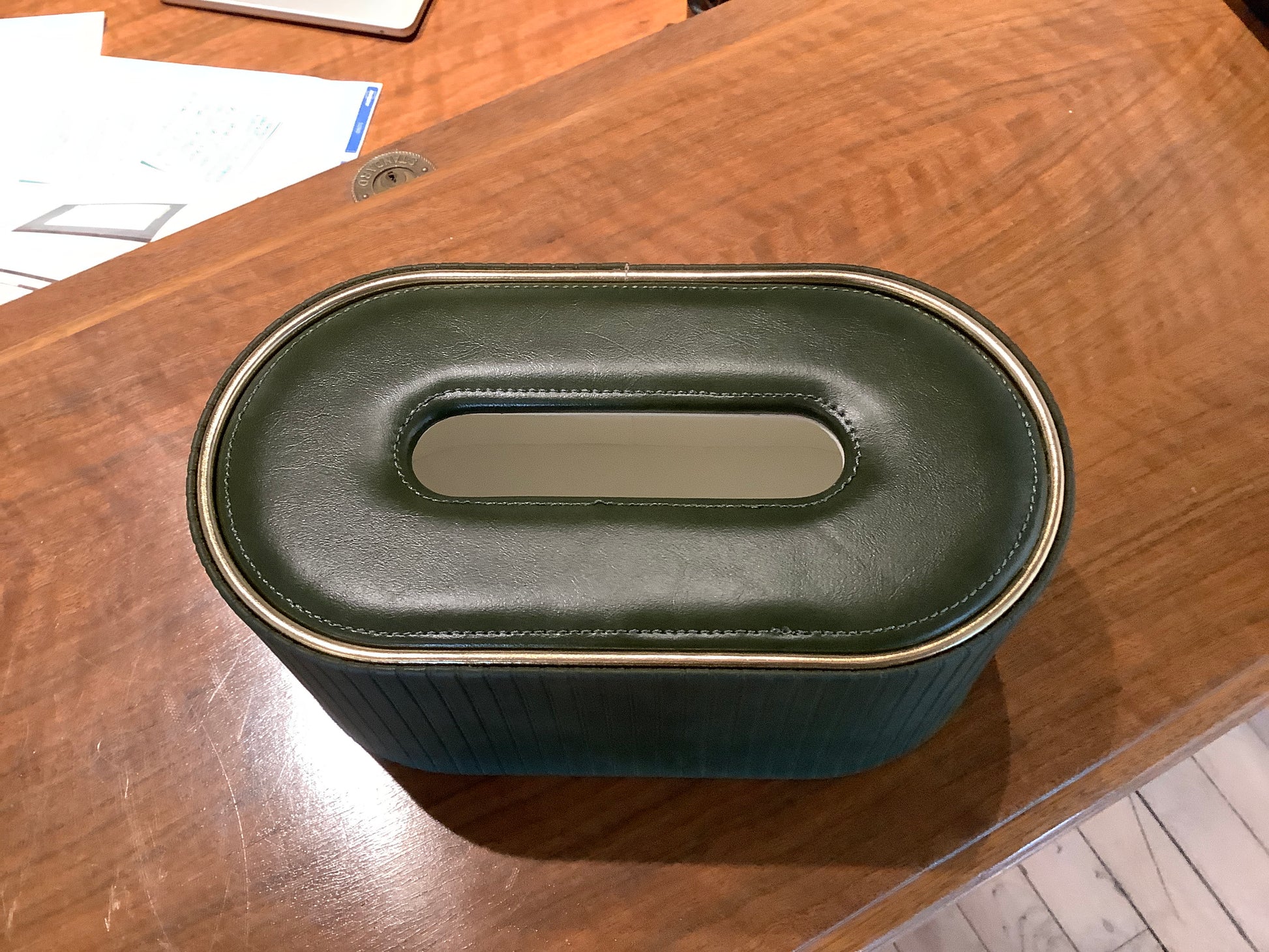 Oval Green Tissue Box
