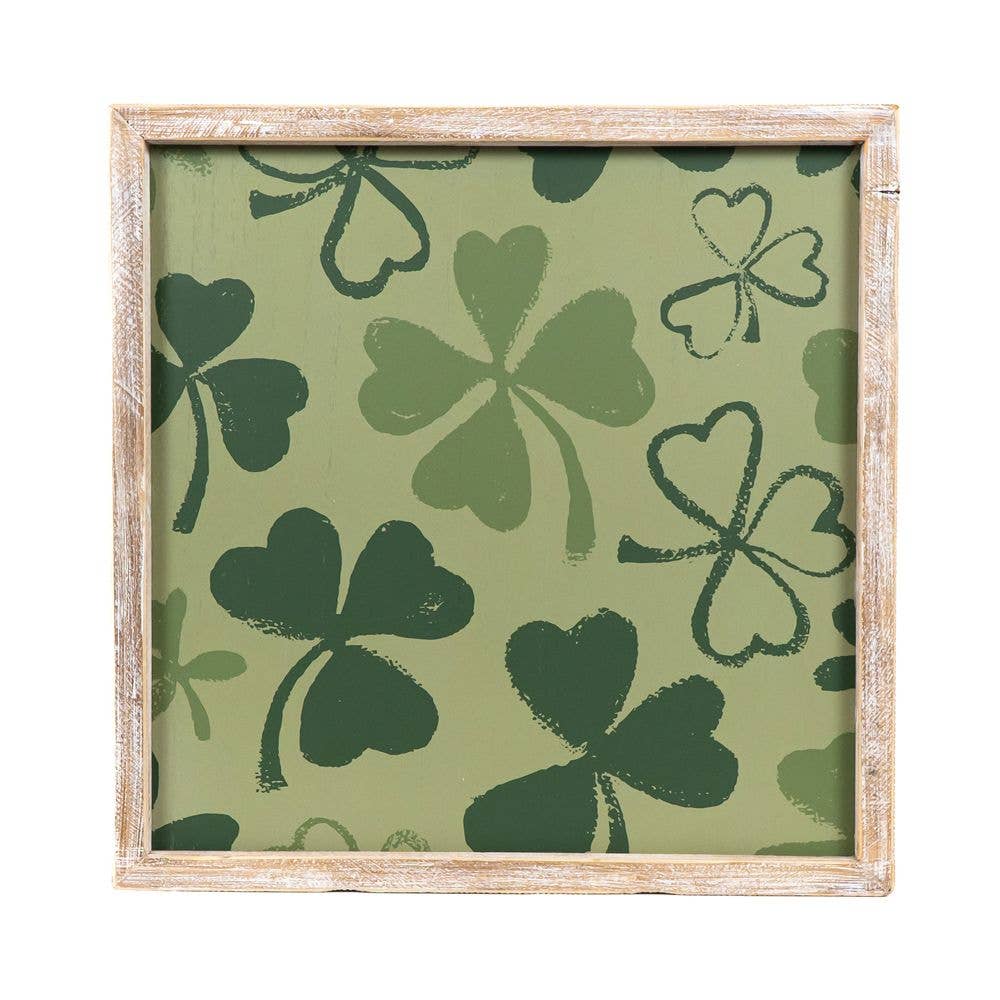 17x17  frame sign - RIBBON CLOVER - Valentine St Patrick