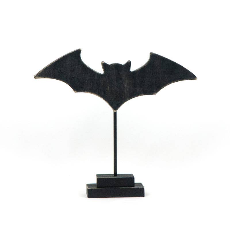 50422 - 10x9x2 wood cutout on stand (BAT) HALLOWEEN Decor