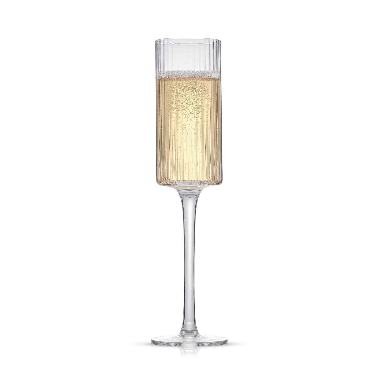 JoyJolt Elle Fluted Cylinder Champagne Glass - Set of 2