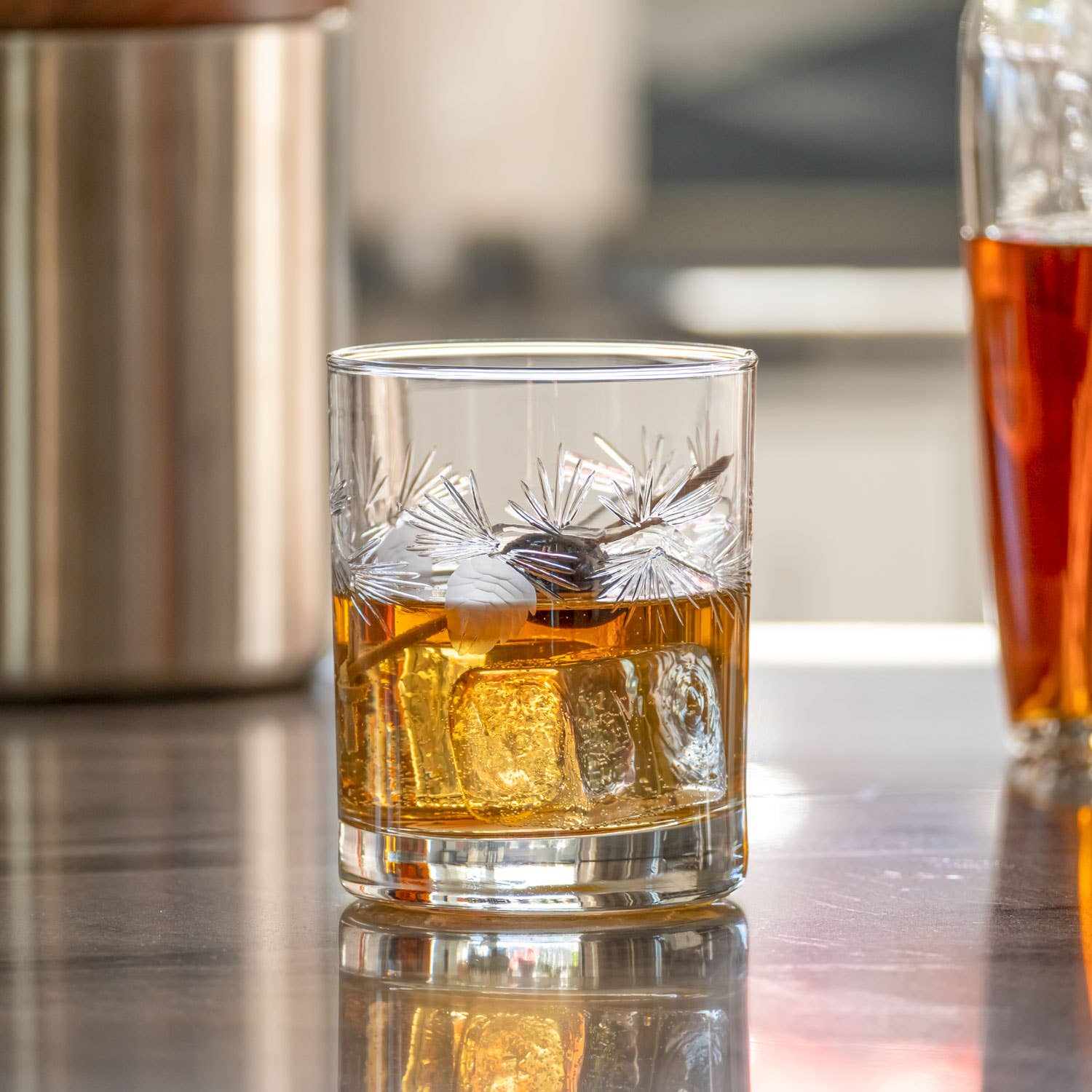 Icy Pine Double Old Fashioned 13oz – Engraved Whiskey Glass