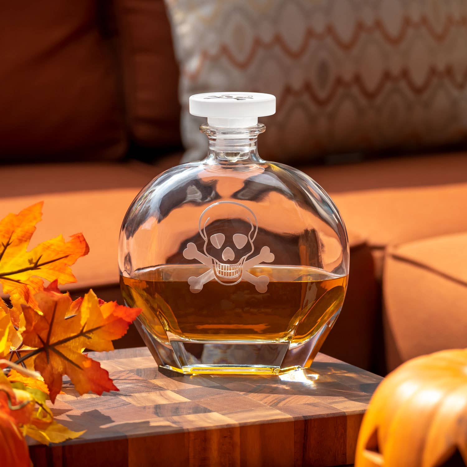 Skull & Crossbones 3 Piece Whiskey Decanter Gift Set
