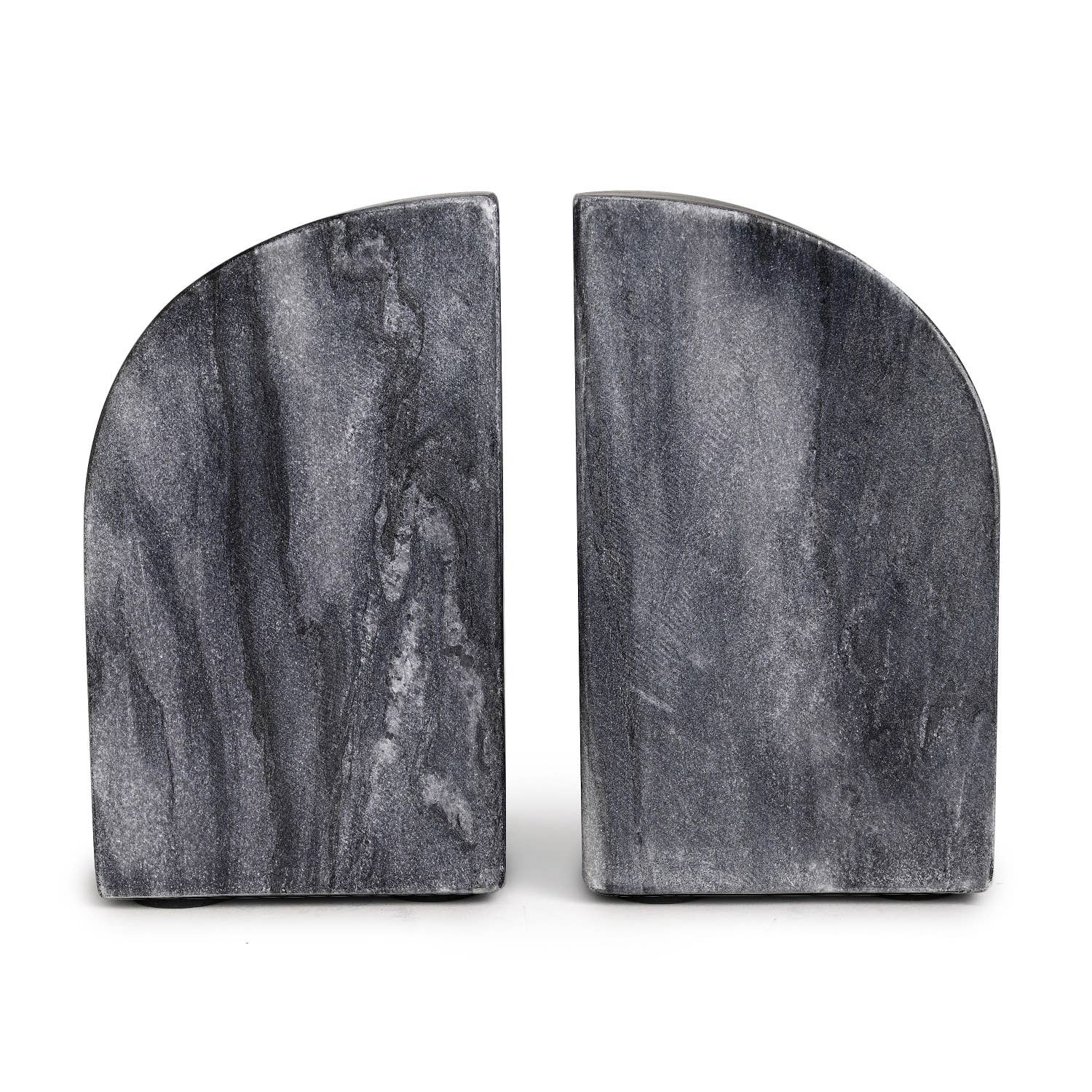 Set of 2 Grey Marble Bookends