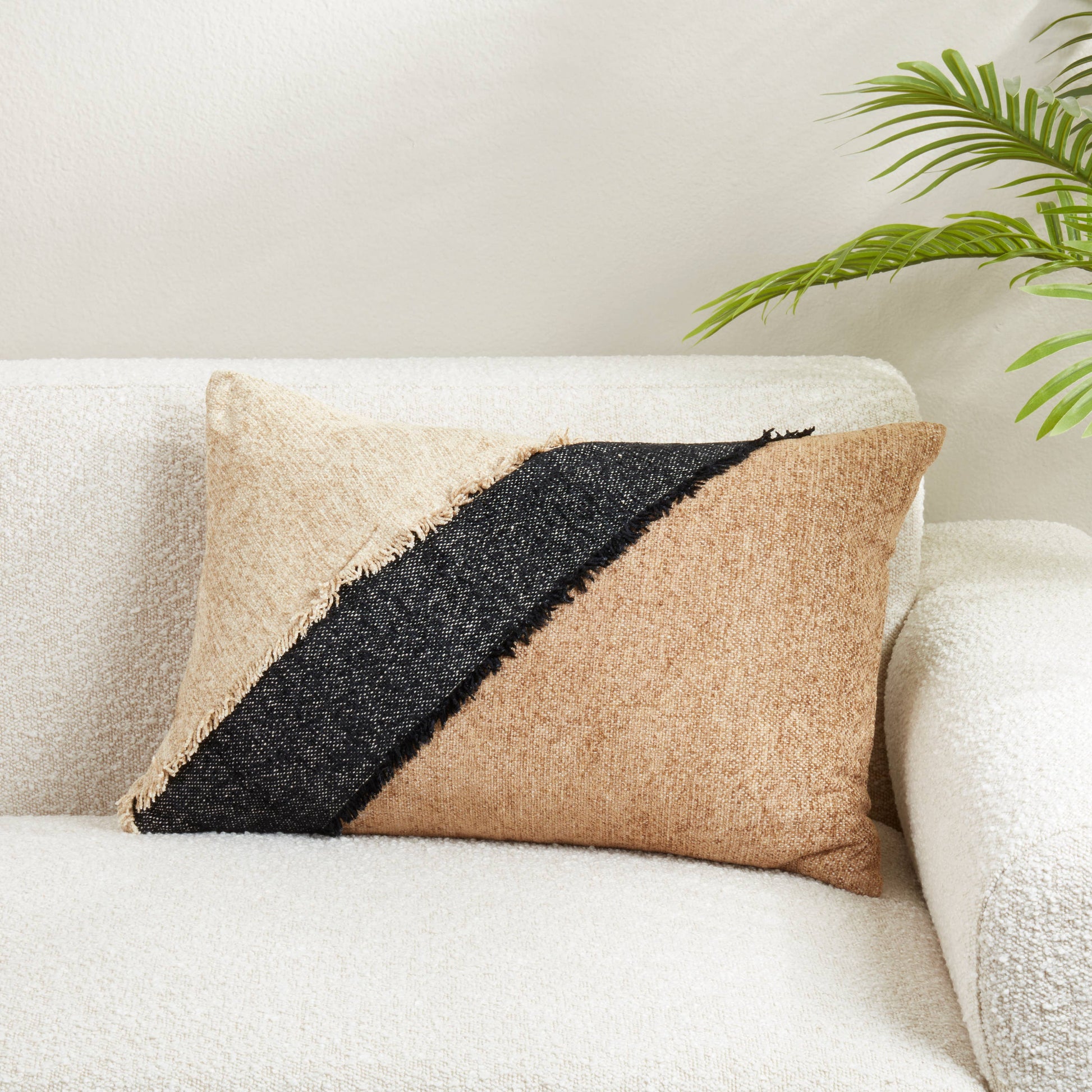 Color Band Fringe Pillow