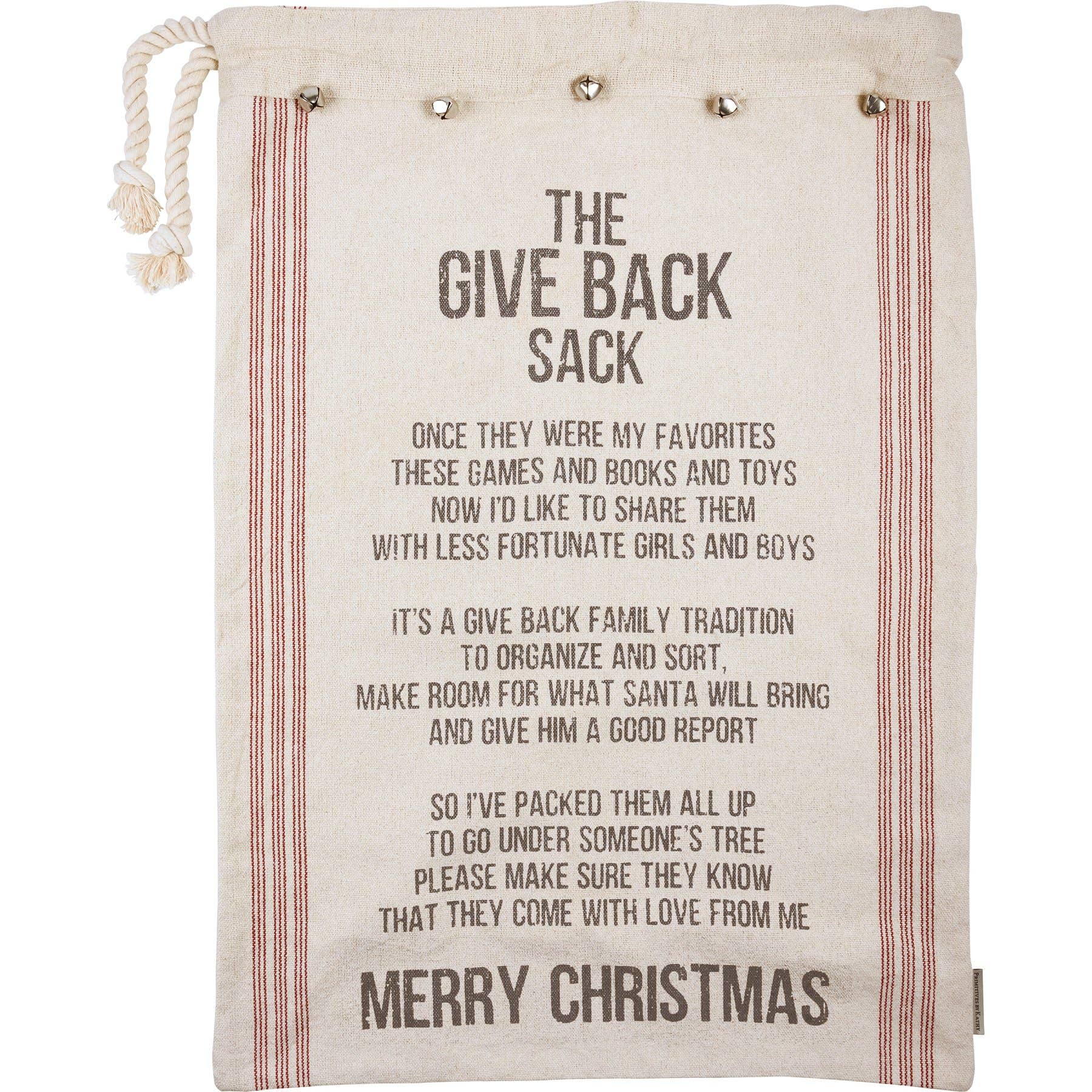 The Give Back Sack Merry Christmas Santa Sack