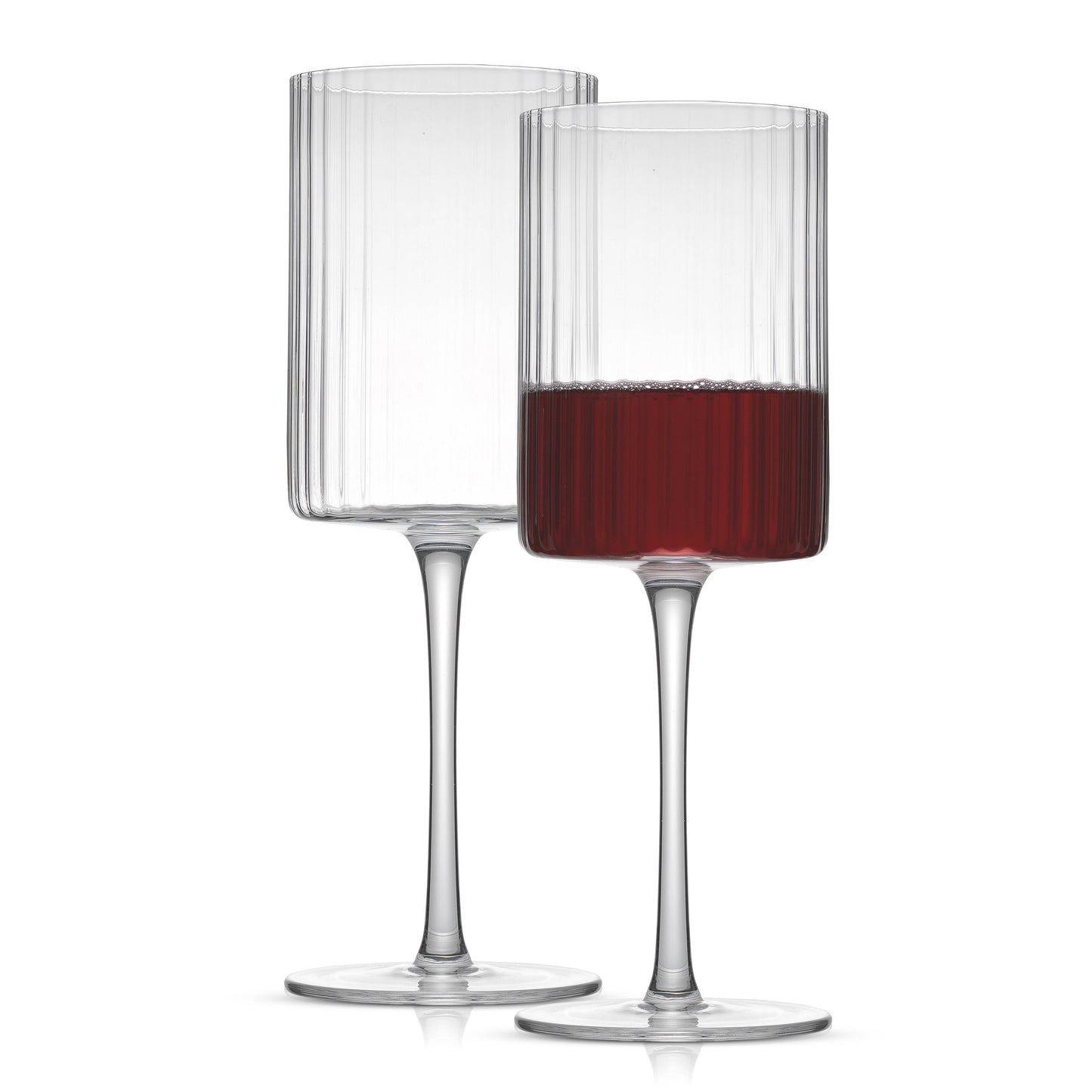 Fluted Cylinder Red Wine Glass - Set of 2