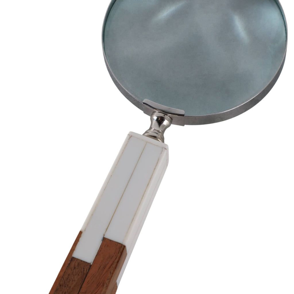 Decorative Object - White Resin 2-Toned Magnifying, 10 in.