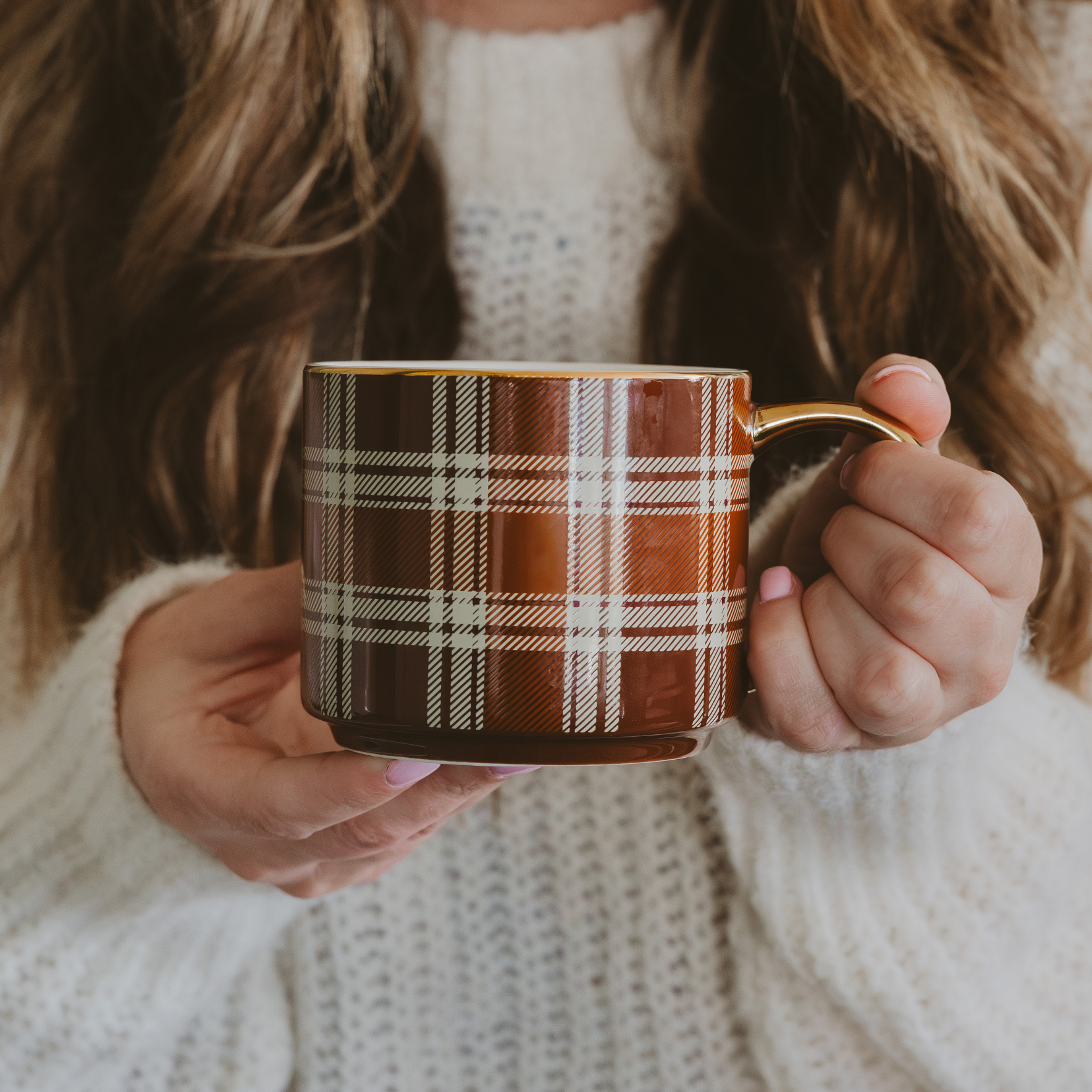 *NEW* Brown Plaid Coffee Mug - Fall Decor & Gifts