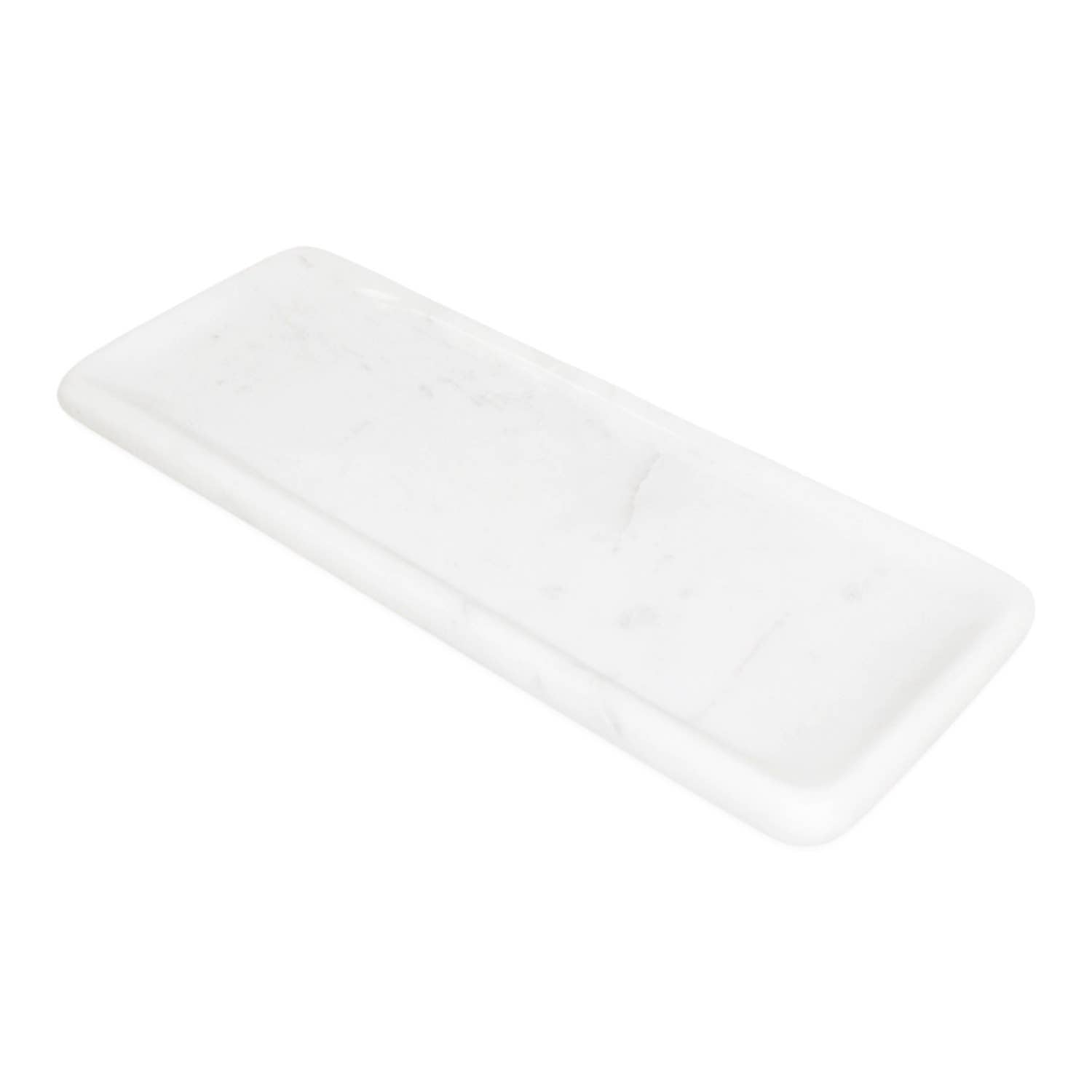 Sm. White Marble Round Edged Tray