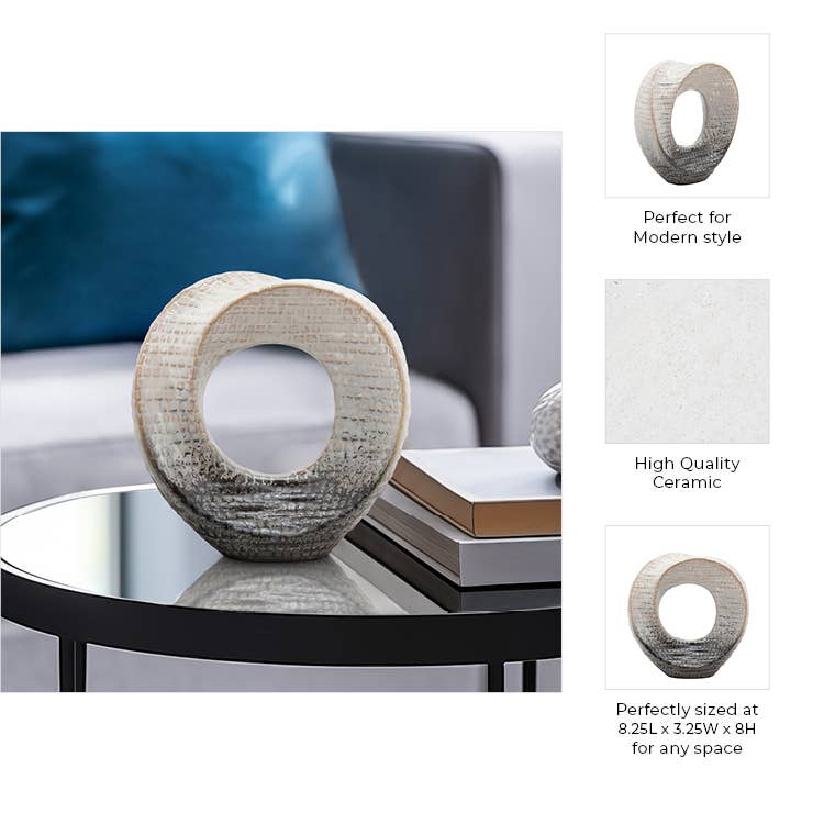 Ceramic Abstract Circular Cutout Sculpture
