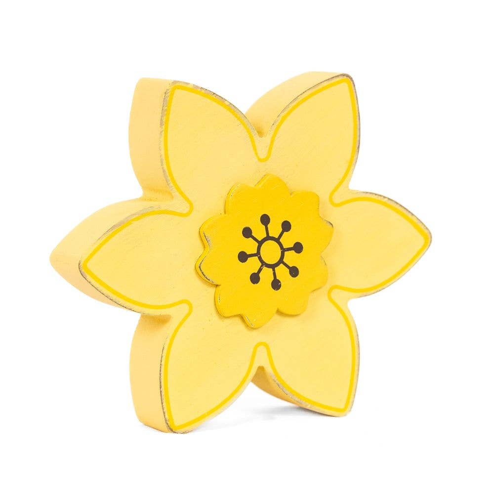 35018 - 6x5 chunky wood shape DAFFODIL Easter Spring decor