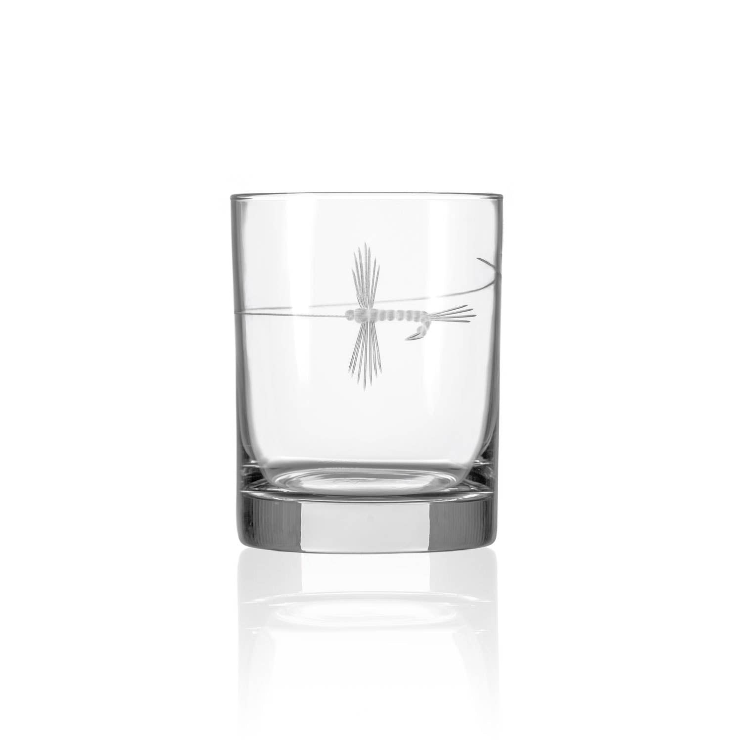 Fly Fishing Double Old Fashioned Glass 13oz