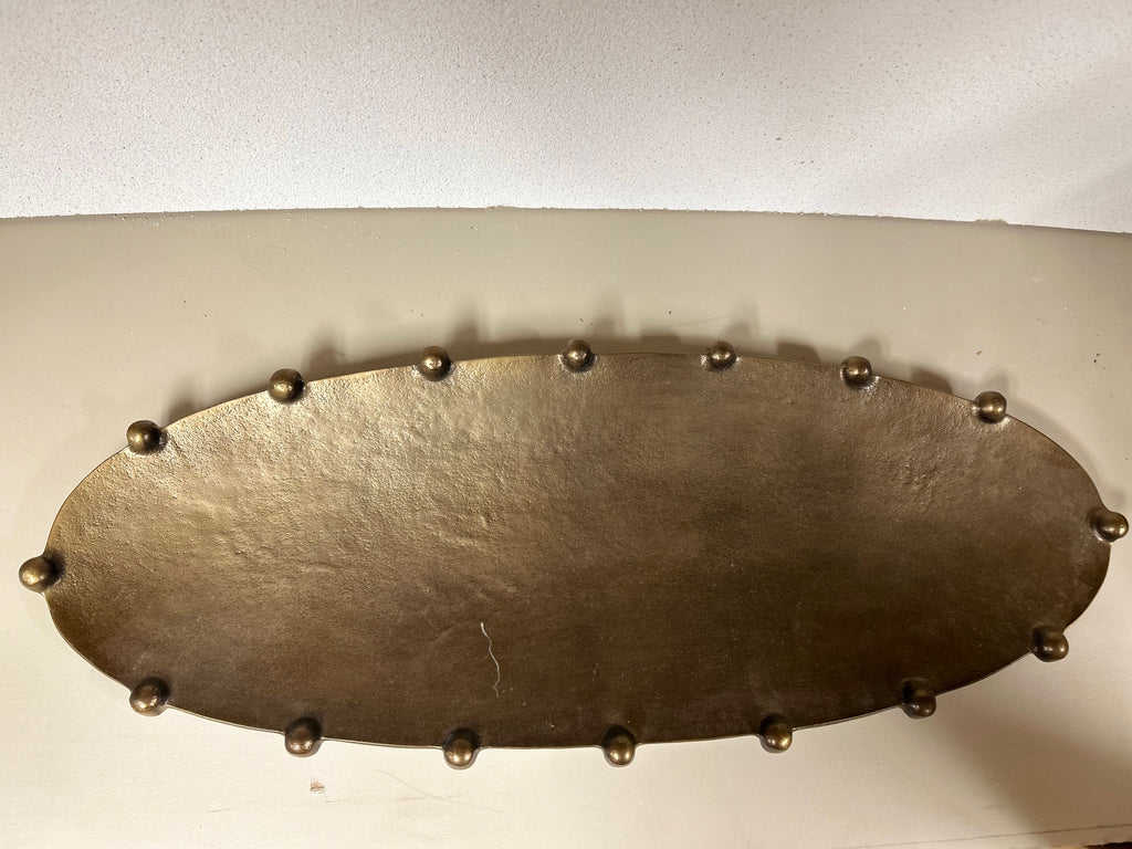 Bronze Tray with Dotted Edges