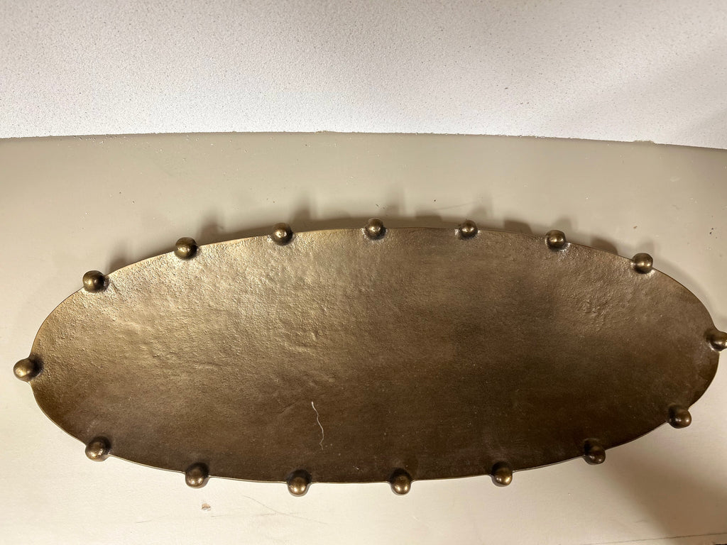 Bronze Tray with Dotted Edges