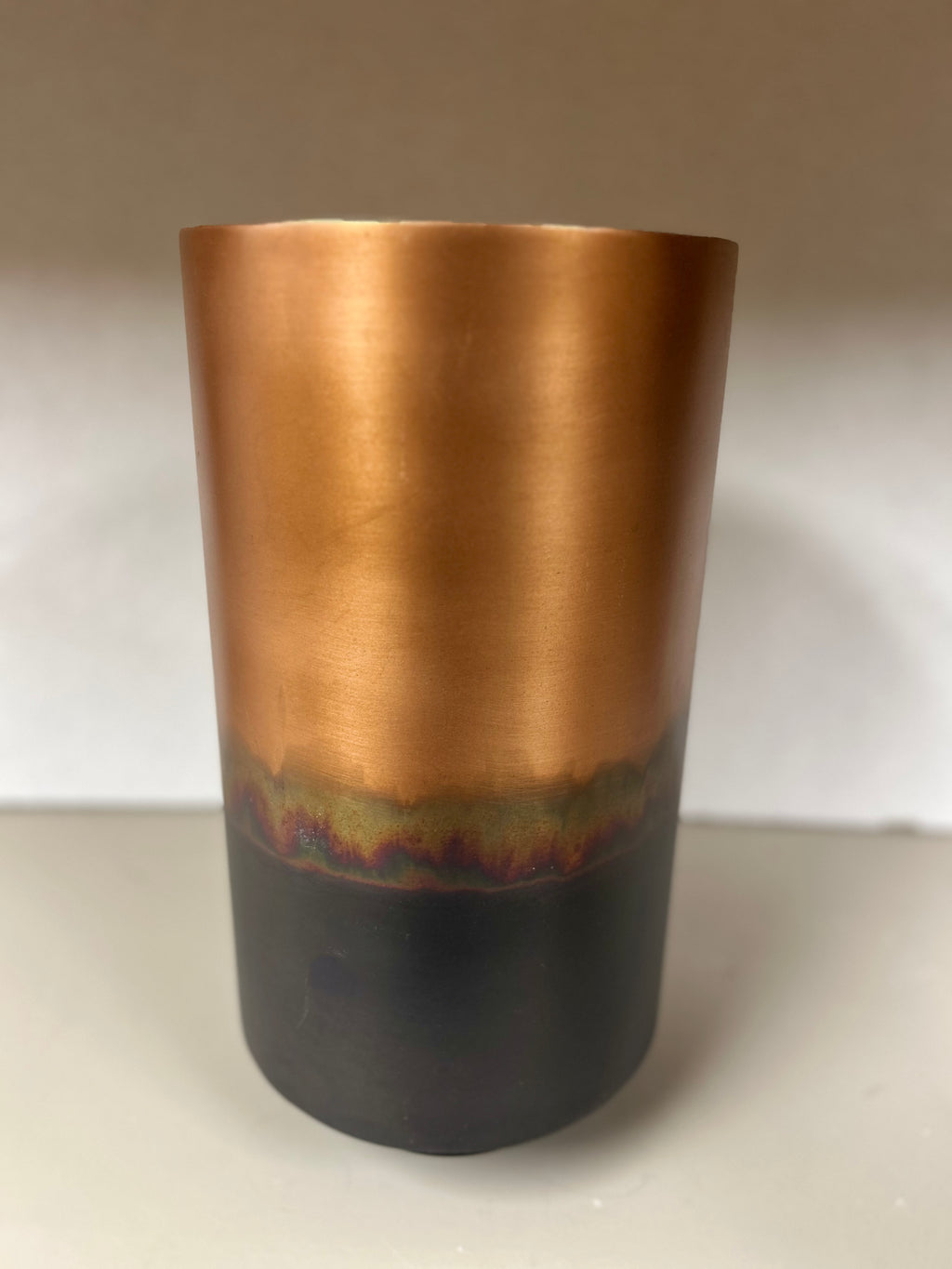 Copper and Black Tall Vase