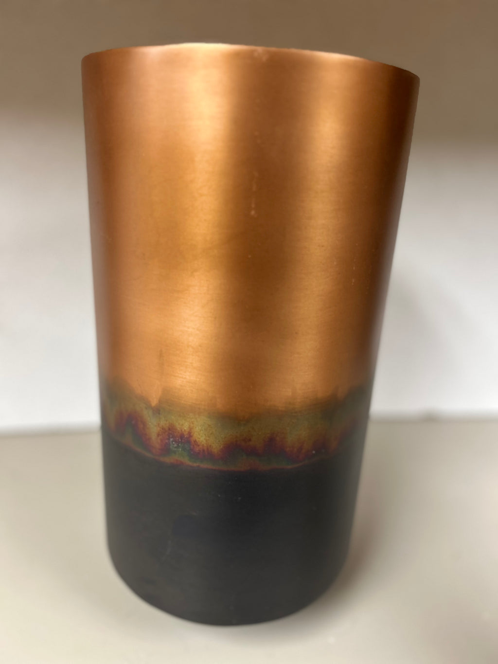 Copper and Black Tall Vase