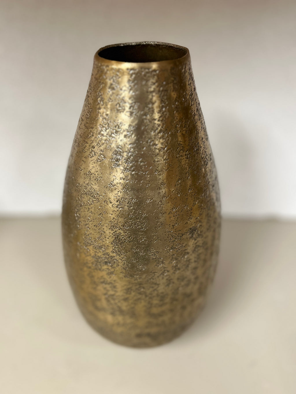 Gold Hammered Metal Vase