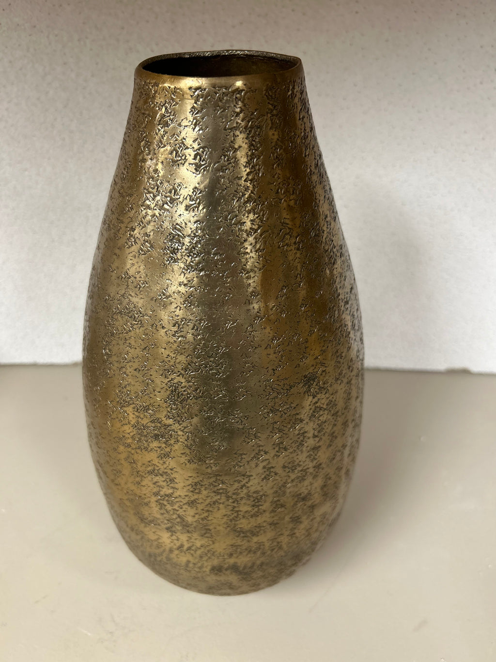 Gold Hammered Metal Vase